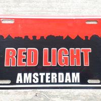 Targa metallo vintage Red Light District Amsterdam