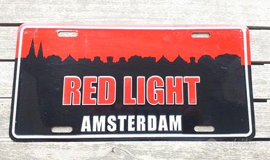 Targa metallo vintage Red Light District Amsterdam