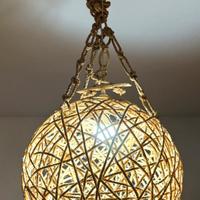 RARO Lampadario di corda intrecciata rigida