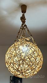 RARO Lampadario di corda intrecciata rigida