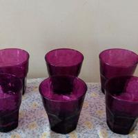 6 bicchieri in vetro colore prugna
