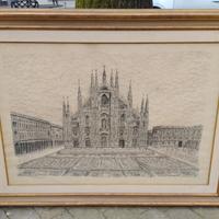 Grande quadro a china del Duomo di Milano Italy