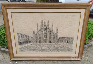 Grande quadro a china del Duomo di Milano Italy