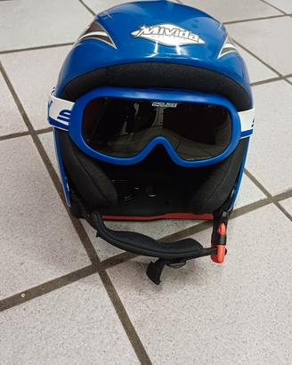 casco da sci  tg xxs 52 Mivida + maschera salice