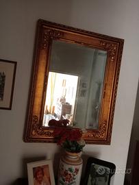 Settimino 5 Cassetti Legno + Specchiera OroBarocco