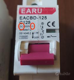 Interruttore magnetotermico EACBD-125 CC DC 12/24 