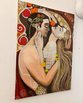 Quadro dipinto a mano stile romantico decorativo