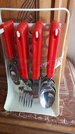 posate nuove  vintage  da 6  24pz. con supporto