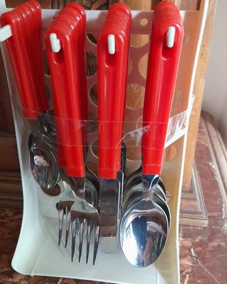 posate nuove  vintage  da 6  24pz. con supporto