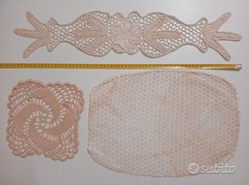 3 VECCHI CENTRINI MERLETTI DELLA NONNA VINTAGE
