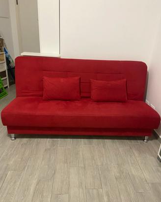 Divano letto apribile in tessuto alcantara