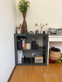 Kallax ikea, scaffale grigio lucido