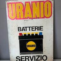 Insegna pubblicitaria Batterie Uranio vintage