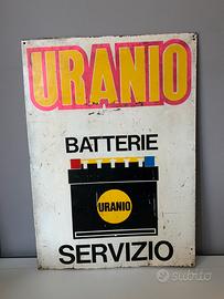 Insegna pubblicitaria Batterie Uranio vintage