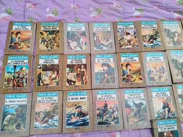 lotto di 31 romanzi di Salgari, vintage, perfette 