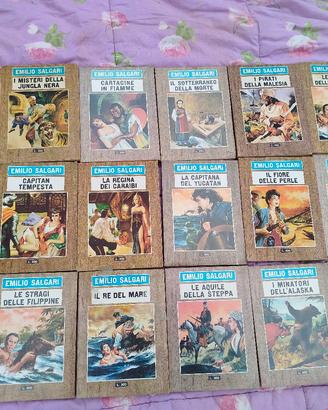 lotto di 31 romanzi di Salgari, vintage, perfette 
