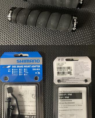 Manopole velo mtb e adattatore shimano 203mm