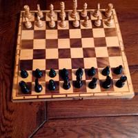 Scacchiera in legno anni 70
