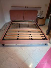 letto matrimoniale alcantara rosa