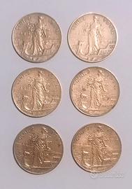 Lotto monete 2 lire Italia su prora 1911