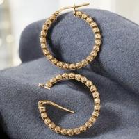 Orecchini Cerchio x Donna Argento 925 Placcato Oro
