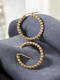 Orecchini Cerchio x Donna Argento 925 Placcato Oro