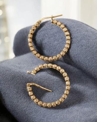 Orecchini Cerchio x Donna Argento 925 Placcato Oro