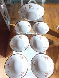 antico servizio di piatti fine porcellana 