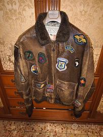montone  in pelle tipo Top Gun Vintage originale a