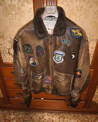 montone  in pelle tipo Top Gun Vintage originale a