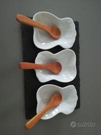 Vassoio ardesia coppette sushi/aperitivo nuovo