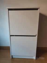 Scarpiera IKEA BISSA 2 scomparti bianco nuovo