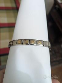 Bracciale SARA + segno zodiacale pesci in  ORO