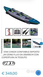 Kayak canoa gonfiabile biposto.