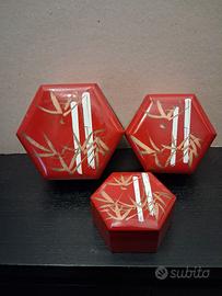 Set tre scatole orientali