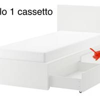 Letto singolo malm ikea con un cassettocontenitore