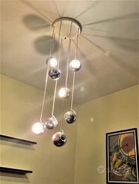 Lampadario Design 8 BOLLE Cromo - LED Sostituibili