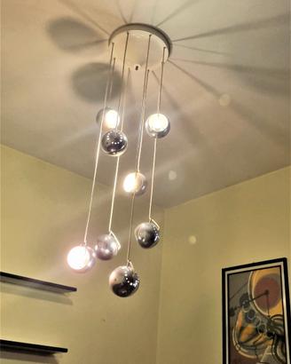 Lampadario Design 8 BOLLE Cromo - LED Sostituibili