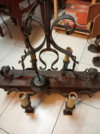 lampadario ferro battuto 