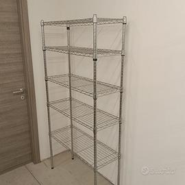 Scaffali professionale cromati 5 ripiani 90x35x180