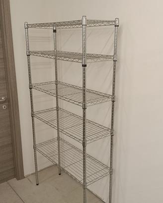 Scaffali professionale cromati 5 ripiani 90x35x180