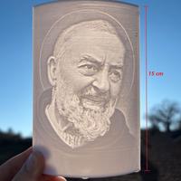 Padre Pio - Litofania Religiosa, Versione da 15 cm