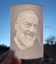 Padre Pio - Litofania Religiosa, Versione da 15 cm