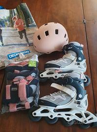 DECATHLON SET COMPLETO PATTINI IN LINEA BAMBINA