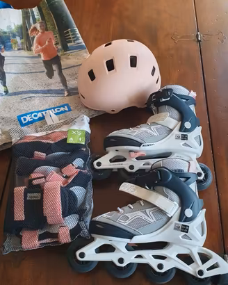DECATHLON SET COMPLETO PATTINI IN LINEA BAMBINA