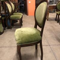 Sedia Stile Luigi Filippo in Legno con Velluto Ver