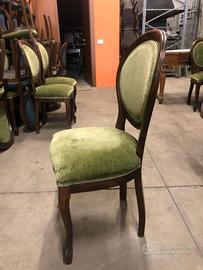 Sedia Stile Luigi Filippo in Legno con Velluto Ver