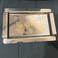 Vassoio Vintage Acciaio Inox e Oro 24kt