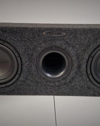 Box Subwoofer reflex Arc Audio doppio 10" 25cm