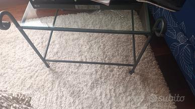 Tavolini varie dimensioni ferro battuto e  cristal